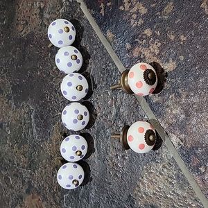 Vintage Ceramic Polka-dot Knobs